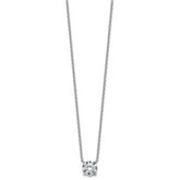 14k White Gold 3 carat Lab Grown Diamond VS/SI+ G+ Round Complete Four Prong 18 inch Solitaire Necklace